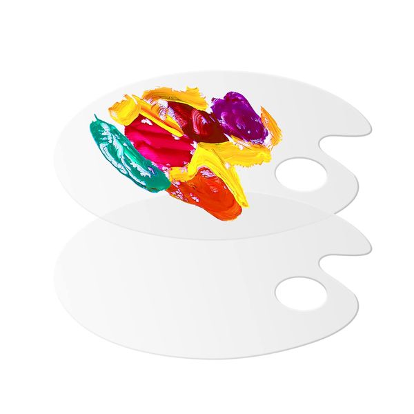 2 PCS Acrylic Palette, Paint Mixing Palette Clear Paint Palettes Plastic Paint Mixing Tray Artist Paint Tray Palettes for Children Kids Oil Painting