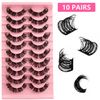 Cluster Lashes False Eyelashes Individual D Curl Russian Strip Lashes Fluffy Wispy DIY Eyelash Extension Natural Look Reusable lashes Handmade Thick Soft Dramatic Fake Eyelashes 10 Pairs (DD05-16)