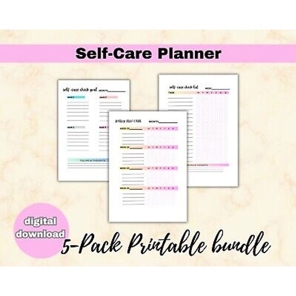 Self-Care Digital Printable Planner : Organize and Enhance Your Well-being