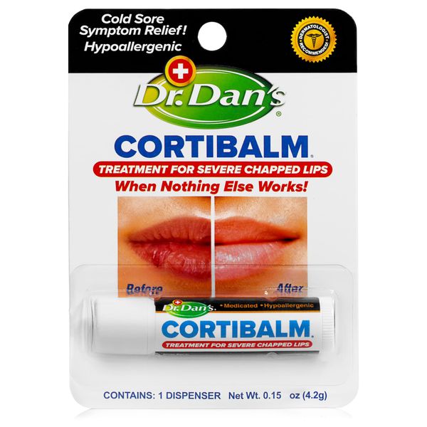 Dr. Dan's Cortibalm - 9 pack- for Dry Cracked Lips Healing Lip Balm for Severely Chapped Lips - Designed for Men, Women and Children