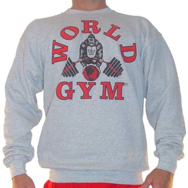 World Gym W801 Sweatshirt - Classic Logo (XXL, Grey)