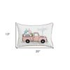 13 X 4 Pink and White Easter Easter Bunny Text Throw Pillow