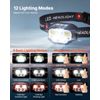VEVOR 2 Pack Headlamps Lightweight LED Rechargeable Headlight 12 Lighting Modes