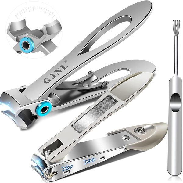 Nail Clippers for Men Thick Nails Wide Jaw Opening Sharp Toenail Clippers Professional Nail Cutter with Catcher-Heavy Duty Toe Nail Clippers Durable Fingernail Clipper for Seniors Long Handle