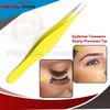 PRECISE CANADA 4.5" Eyebrow Tweezers Sharp Precision Tip Stainless Steel Beauty Tool yellow