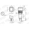 5 PACK - 12mm SQUARE LED PANEL MOUNT LAMP -  GREEN LENS 3VDC-12VDC  #NN12SGR