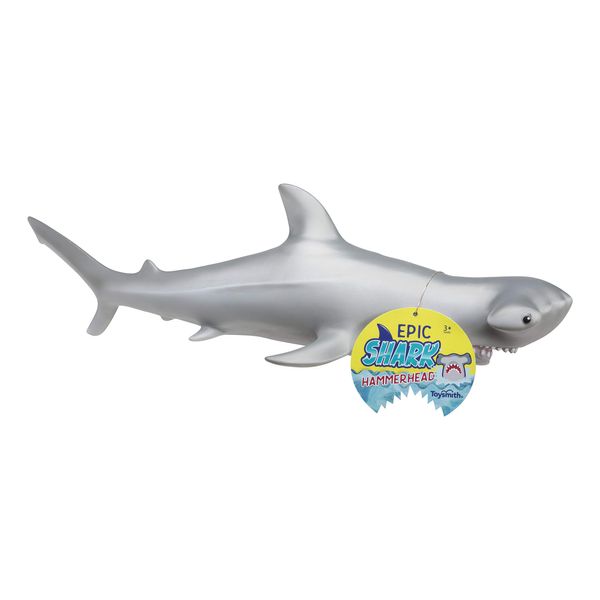 Epic Toysmith Hammerhead Shark - Giant Realistic Marine Ocean Animal Play Toy Figure for Kids (19 inches Long), 7916