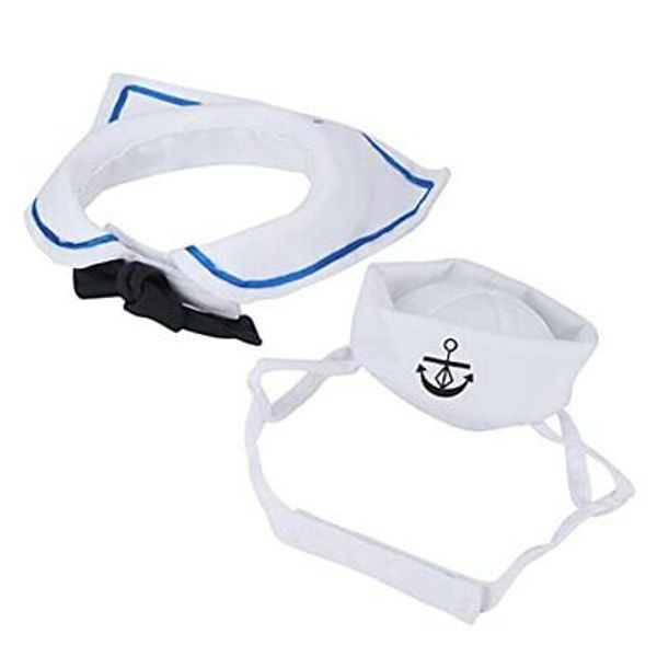 Pet Sailor Costume, Pet Outfit Adjustable Dog Costume Hat Cat Apparel Pet