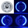 7" Halogen Blue LED Halo Ring Angel Eye Projector Headlight Lamp Light Bulb Pair