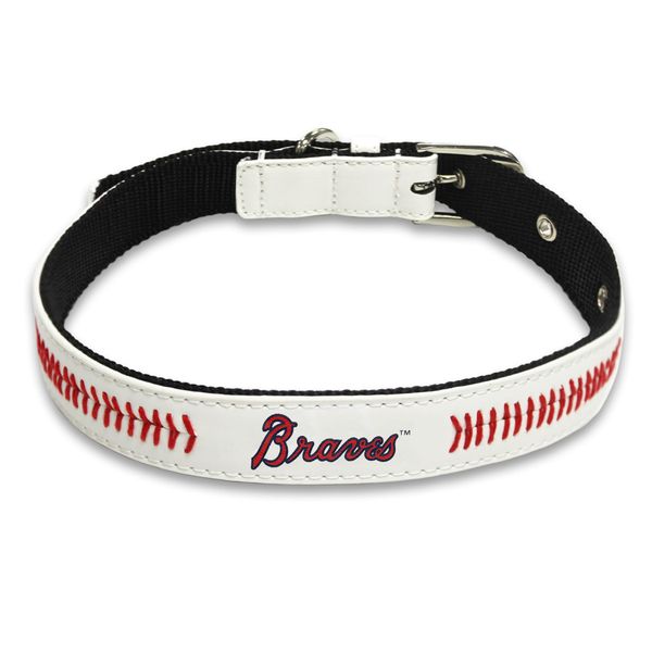 MLB Dog Collar Atlanta Braves New Signature PRO PVC-Leather Premium Pet Collars Extra Tough & Durable! Super Stylish! Size: Large Adjustable 20-29" Length x 1" Width