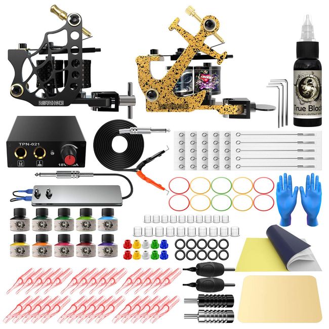 Wormhole Tattoo Kit for Beginners Tattoo Power Supply Kit 10 Tattoo Inks  Complet