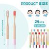 24 Pcs Kids Bamboo Toothbrushes Soft Bristle Toddler Toothbrush BPA Free Wooden Travel Toothbrushes for Kids Children Home Travel School Teeth Oral Dental Care, 5.7 Inches, Individually Wrapped