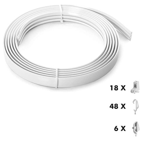 Evokk Flexible Curtain Track 3.5m Ceiling Mount Room Divider Long Curved Bay and Straight Window RV Curtain Track Easy To Install Combine or Cut Down to Match Multipurpose