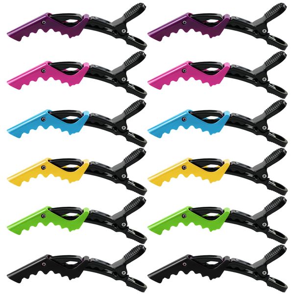 12 PCS Crocodile Hair Clips Barrette, Professional Styling Hair Clips Barrettes Crocodile Hair Hairdressing Clip Alligator Hairclip Hair Styling Clips Hair Separating Clips Plastic Hair Barrettes