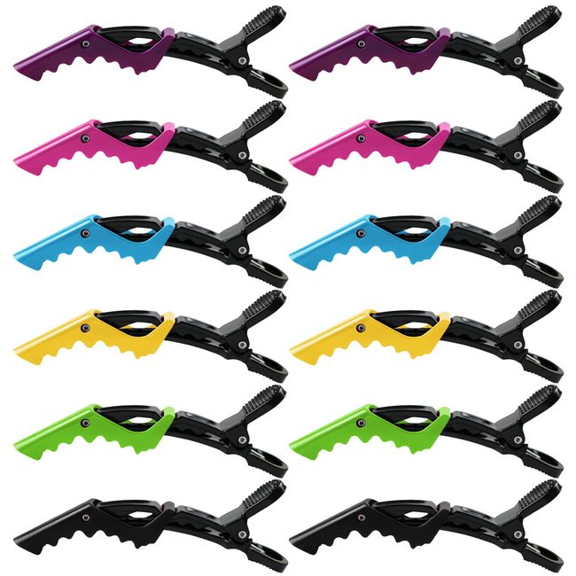 12 PCS Crocodile Hair Clips Barrette, Professional Styling Hair Clips Barrettes Crocodile Hair Hairdressing Clip Alligator Hairclip Hair Styling Clips Hair Separating Clips Plastic Hair Barrettes