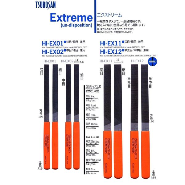 Tsubosan Extreme HIEX01 5-Piece Flat, Rough/Fine