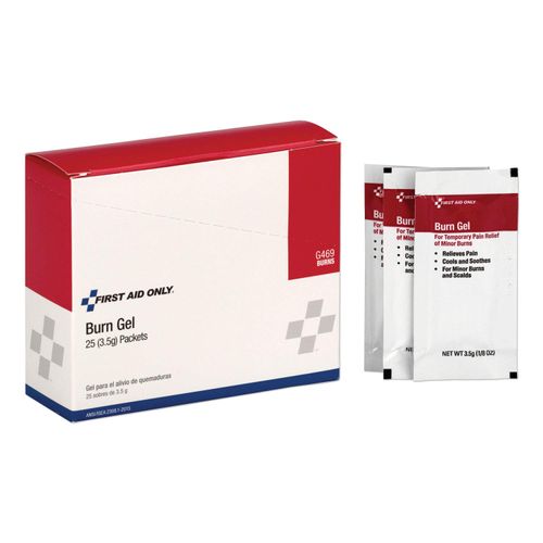 First Aid Only G469 Burn Gel, 1/8 oz Packs, 25/Box