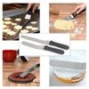 ICSTM Offset Spatula,Black Stainless Steel Offset Spatula (2 Pack,6in+8in Curved)