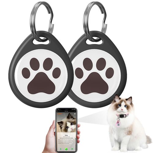 (2 Pack) QR Code ID cat Tags for Collar Personalized for Pet Online Profile - Scan QR Receive Instant Pet Location Alert Email, Anti-Lost,No Subscription fees (2 Black, for cat - 1")