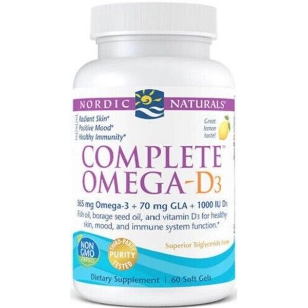 Nordic Naturals Complete Omega D3 60 Softgels - with Omega 3, 6, and 9