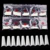 Mwoot 500Pcs Coffin Ballerina Fake Nail Tips Set, Full Cover French Acrylic False Nails Half Tips for Nail DIY Salon Manicure Extension, 10 Sizes (Natural)