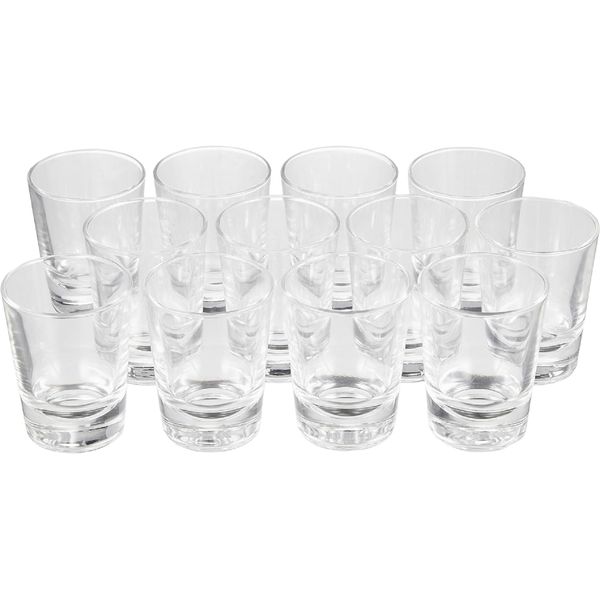 ADERIA W Whiskey Shot Glasses, 1.9 fl oz (55 ml), 12 Pieces, Made in Japan, Chamisul, Tequila, Cold Sake, Shot Glass, Liquor, Glass Cup, Capacity 1.0 fl oz (30 ml), 60 ml, 1 oz, 2 oz, 1 oz, 2 oz,