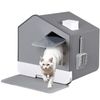 Large Enclosed Cat Litter Box Versatile Anti-Splash Closed Litter Boxes w/Scoop