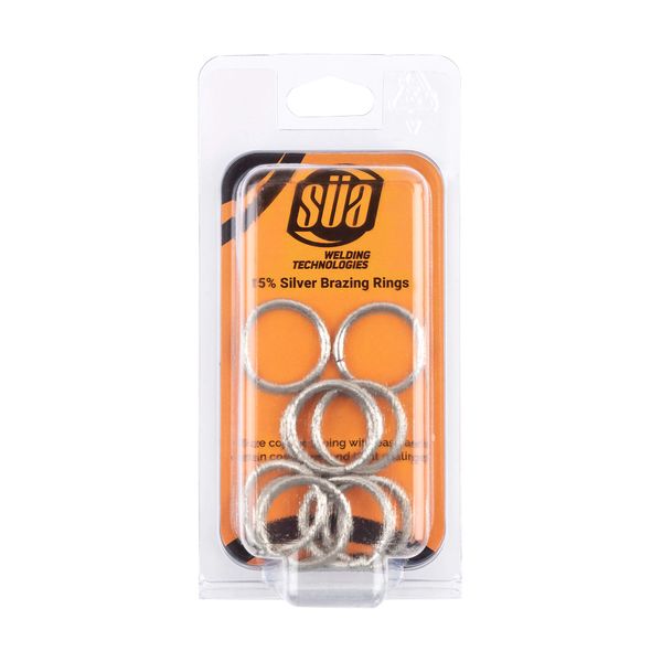 SÜA - 15% Silver Brazing Joint Solder Ring for 1/2'' O.D. Tubes - (10-PACK)