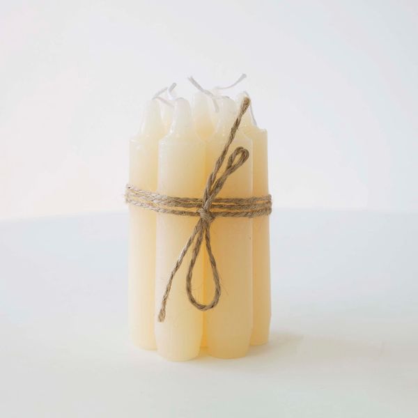 Decor Essentials Mini Taper Candles Pack of 7 Dinner Light Event Decor Weddings Rustic (Ivory)