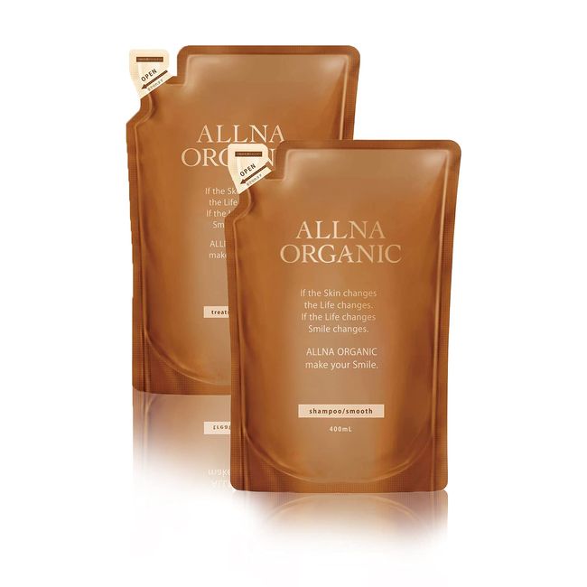 Shampoo Set: ALLNA Organic, additive-free, Silicone-free, Amino acidic shampoo and wash-off treatment with 23 types of botanical extracts, and contain collagen, hyaluronic acid, and vitamin C derivative ceramide; 16.9 fl oz & 16.9 fl oz (500 ml & 500 ml)