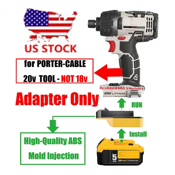 1x Adapter for DeWalt 20V MAX Battery Convert To fits PORTER-CABLE 20V MAX Tools