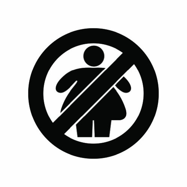 (2x) No Fat Chicks - Black - Sticker - Decal - Die Cut