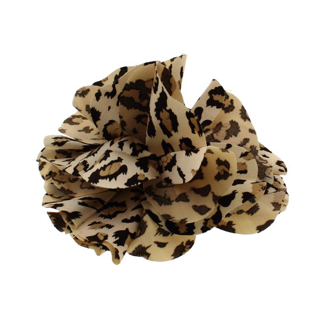 Zac's Alter Ego Leopard Print Chiffon Hair Flower Corsage