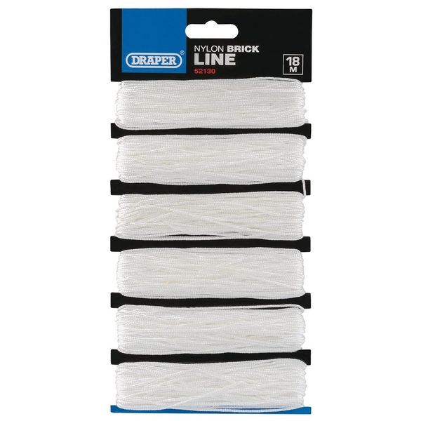 Draper 52130 Nylon Brick Line Hanks, 18m Length, White