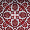 Red 16"x16" Turkish Raised Ottoman Iznik Floral Pattern Ceramic Tile Set
