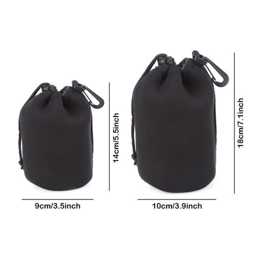 HOTMNTY Lens Bag Lens Bag Camera Accessories Protection for Lens Waterproof Protective Bag for Camera Lens Accessories for DSLR Camera Lens, black, travel adapter
