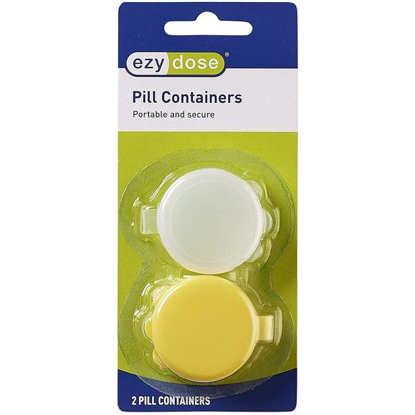 Ezy Dose Daily Pill and Vitamin Container (2 count) │ Portable Pill Box