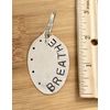 BREATHE Keychain, recycled silver plate spoon, silverware art ohm namaste