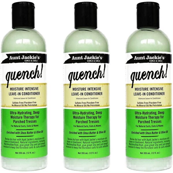 Aunt Jackies Quench Moisture Intensive Conditioner 12oz (354ml) (3 Pack)