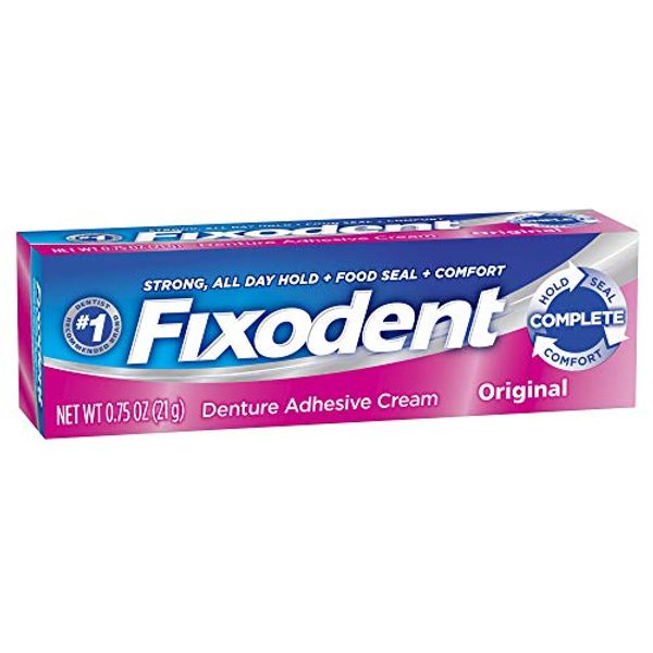 Fixodent denture adhesive cream, original, strong and long hold - 0.75 oz