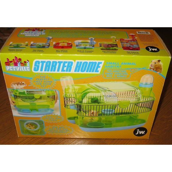 New PETVILLE Starter Home SMALL ANIMAL HABITAT w/ WHEEL for Hamster-Mouse-Gerbil