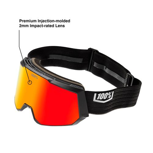 100% Snowcraft XL Goggle Black w/HiPER® Silver Mirror