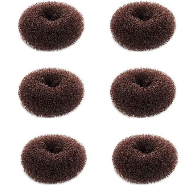 Sunnysam Extra kleiner Haarknotenformer für Kinder, 6 Stück, Chignon-Haar-Donut-Socken, Dutt-Form für Mädchen, Mini-Donut-Former für kurzes und dünnes Haar (kleine Größe 6,1 cm, Dunkelbraun)