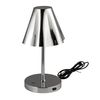 Bloomingville Metal LED Rechargeable Table Lamp with Touch Sensor, Silver Finish
