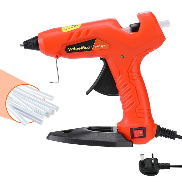 ValueMax Mini Hot Glue Gun 20W | Electric Glue Gun with 20pcs Glue Sticks (7 x 100mm) | Glue Gun with ON/OFF Switch and Stand | Hot Glue Gun for Crafting, DIY, Decoration, School Kids