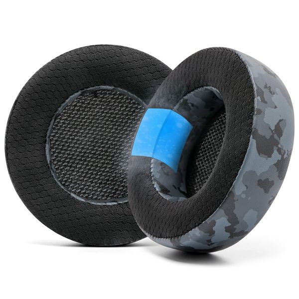 WC FreeZe Virtuoso - Hybrid Fabric Cooling Gel Replacement Earpads For Corsair Virtuoso Gaming Headset, Made by Wicked Cushions, Improved Durability, Thickness and Sound Isolation | Black Camo