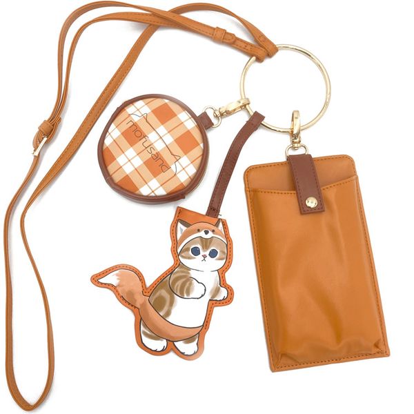 mofusand 3-way shoulder pouch, Kitsune Nyan, mofusand, smartphone case, round pouch, die-cut key cover, shoulder bag, 098332