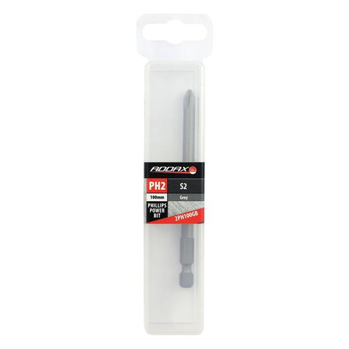 TIMCO Phillips Driver Bit S2 Grey - S2 Steel is premium quality alloy steel for exceptional strength and durability compared with standard chrome vanadium driver bits - No.2 x 100