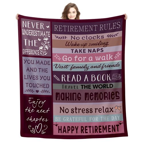 CYKARA Boo Basket Retirement Gifts for Woman Men, Coworker Valentine Gifts, Gifts for Retired Couples, Coworker Leaving Gifts for Women, Flannel Blanket for Bed Couch 50 * 60 Inches