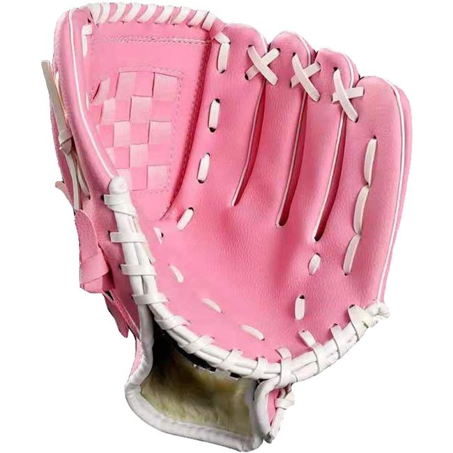 Nade Baseball Glove Soft General All Loud Infield Right Throw Catch Ball Baseball Glove Catcher Mitt Infield Glove Soft General Softball Glove Adult Boys Kids 12.5 10.5 11.5 Inch Beginners Assorted Colors Black Brown Pink (Pink, Adult 12.5")